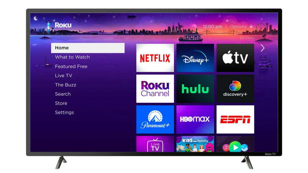 Roku OS 11.5 home screen