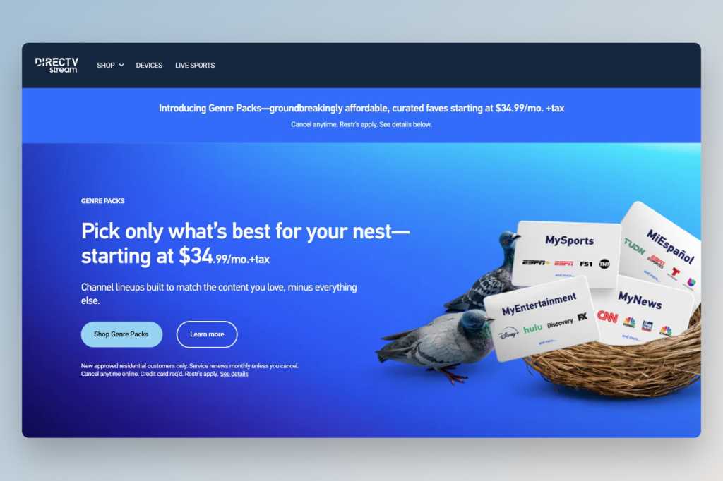 DirecTV Genre Packs promo