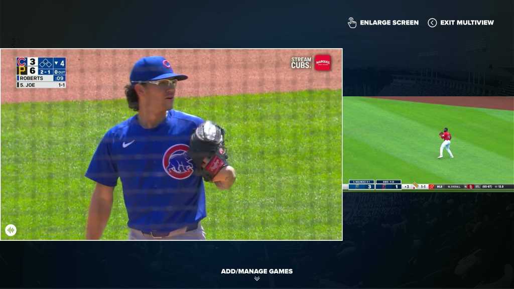 MLB TV multiview with two games side-by-side