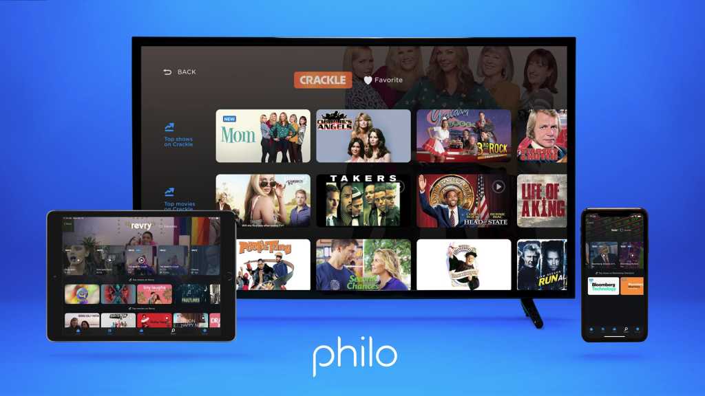 Philo on a tablet, TV, and phone