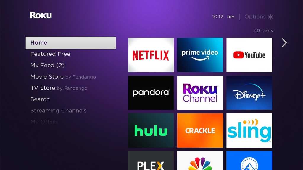 Roku home screen