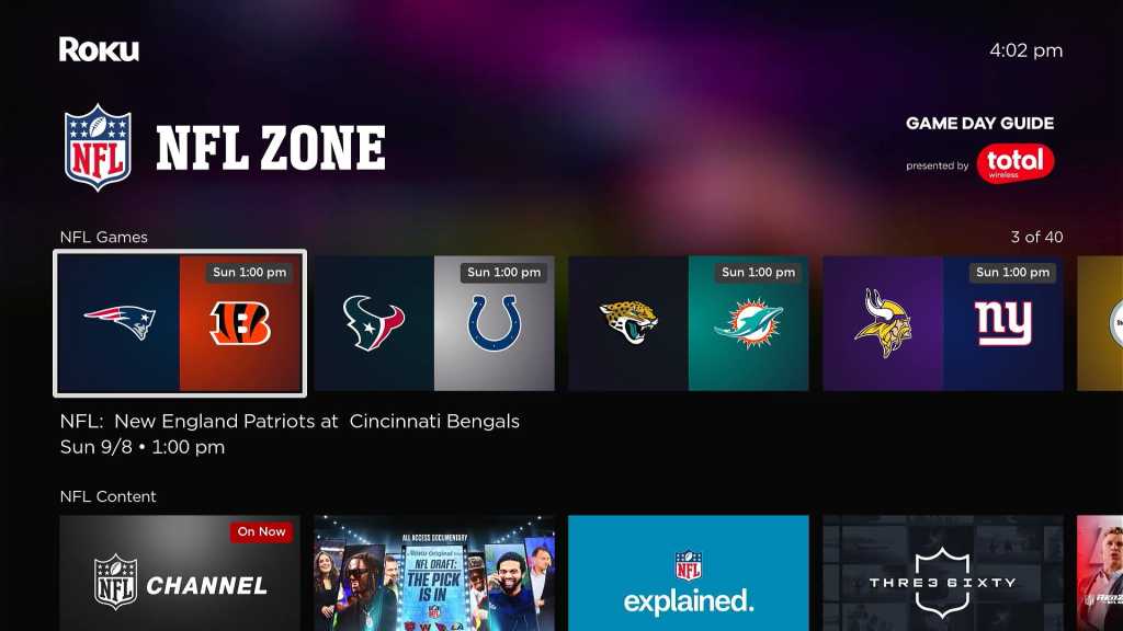 Roku NFL Zone