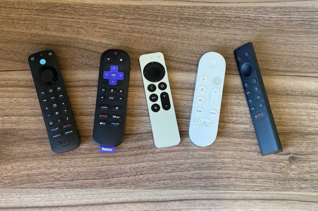 Alexa Voice Remote Pro, Roku Voice Remote Pro, Apple TV Siri Remote, Google TV Streamer remote, Nvidia Shield Remote